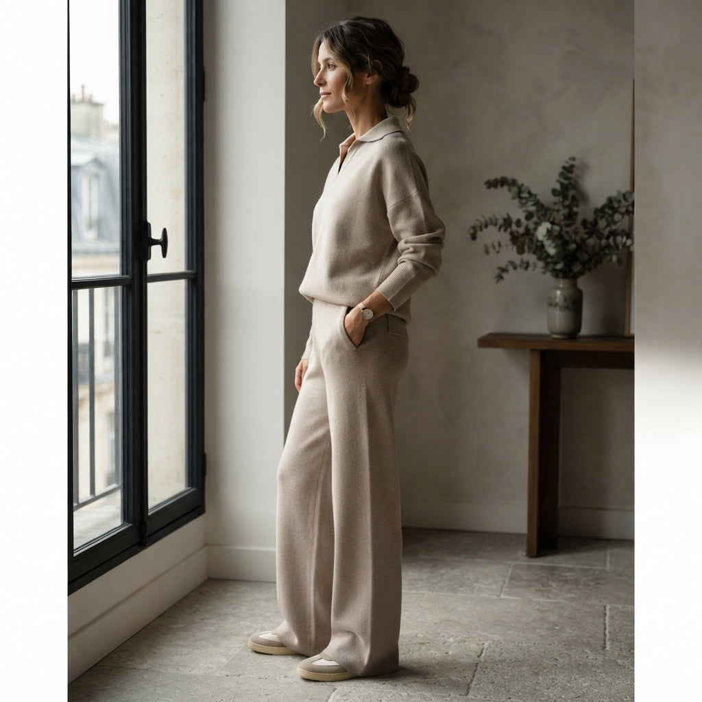 Ensemble polo en maille oversize