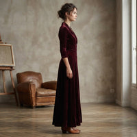 Robe midi trapèze boutonnée