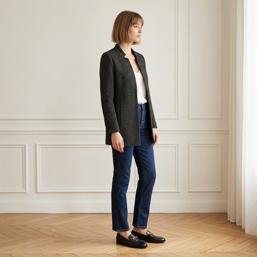 Veste mi-saison élégante et ajustée