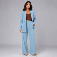 Costume bleu marine à jambes larges