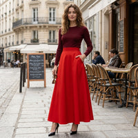 Jupe longue évasée Primrose avec ceinture