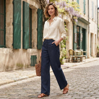 Pantalon ample à jambes larges