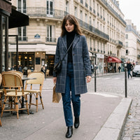 Manteau d'hiver en laine à carreaux
