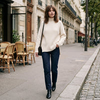 Pull à col roulé en maille de laine