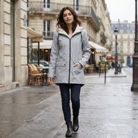 Parka d'hiver longue doublée en polaire