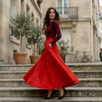 Jupe longue évasée Primrose avec ceinture