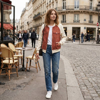 Veste en jean à capuche doublée de polaire