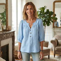 Blouse boutonnée à manches 3/4