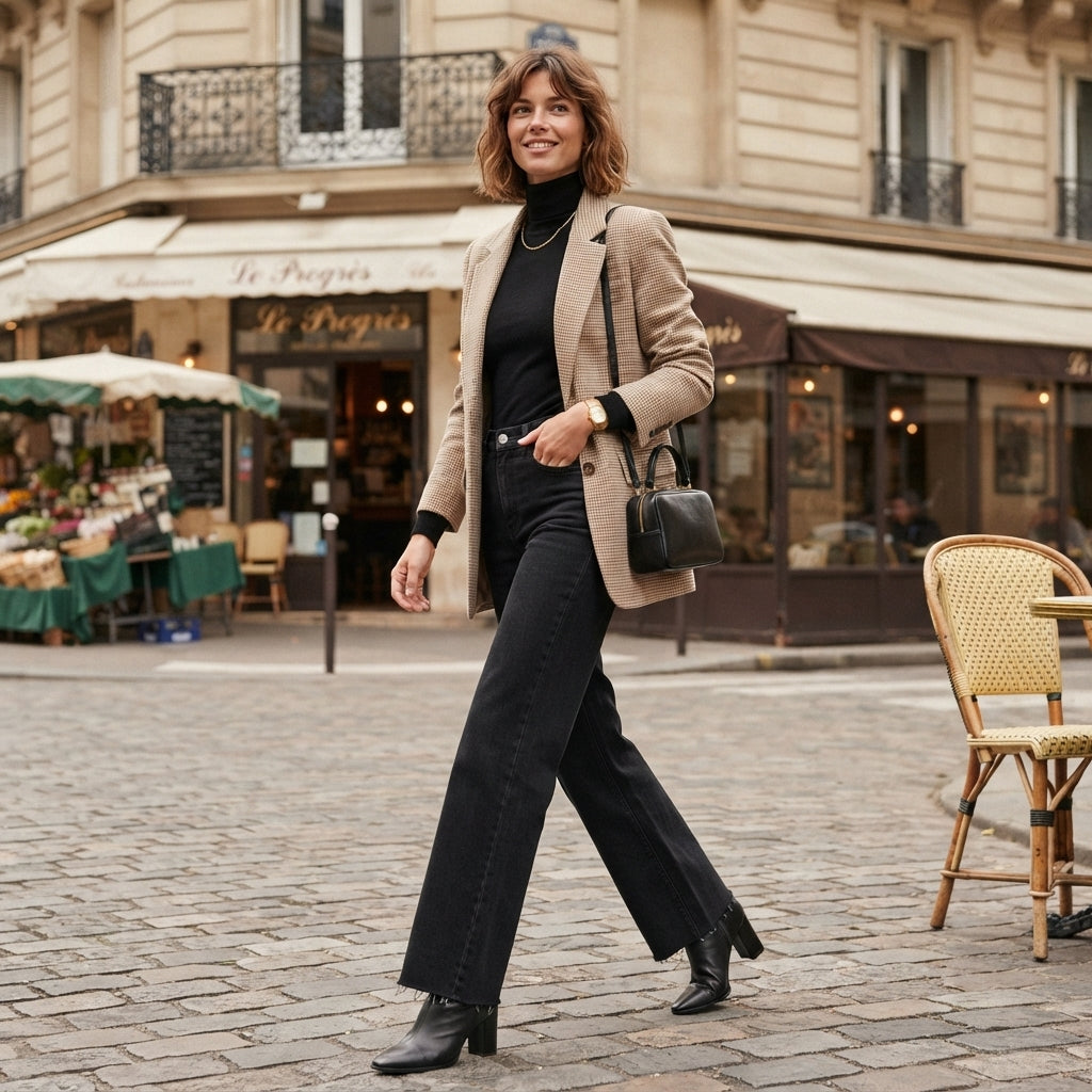 Jean en denim haut de gamme à jambes larges
