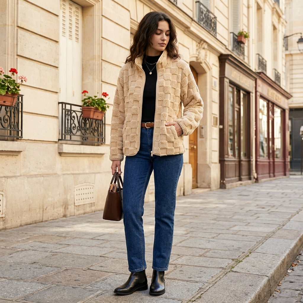 Veste zippée texturée Grimila