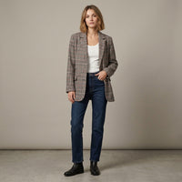 Manteau à carreaux élégant Fleur
