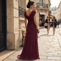 Robe longue drapée de soirée