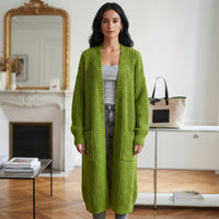 Gilet long oversize ouvert sur le devant