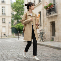 Trench-coat mi-long à boutons
