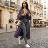 Gilet long oversize ouvert sur le devant