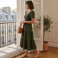Louise Smocked Bohemian Midi Dress