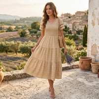 Louise Smocked Bohemian Midi Dress