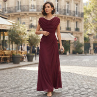 Robe longue drapée de soirée