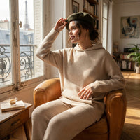 Ensemble deux pièces en maille à capuche