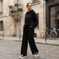Ensemble deux pièces en maille à capuche