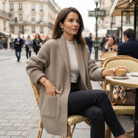 Gilet long oversize ouvert sur le devant