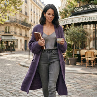 Gilet long oversize ouvert sur le devant