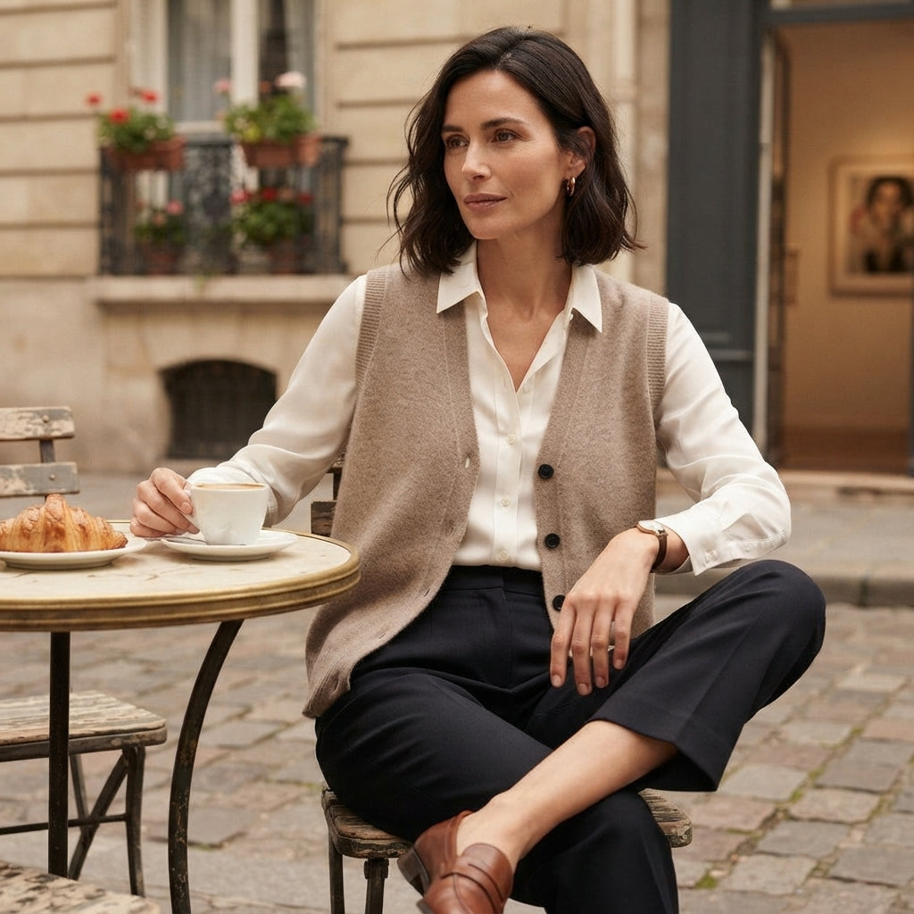 Gilet en maille croisée