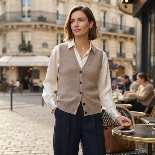 Gilet en maille croisée