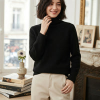 Pull à col roulé ajusté en pur cachemire