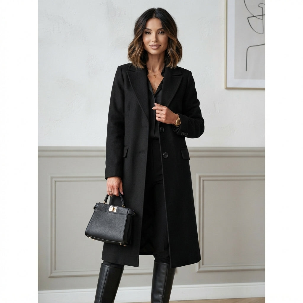 Manteau ouvert en mélange de cachemire