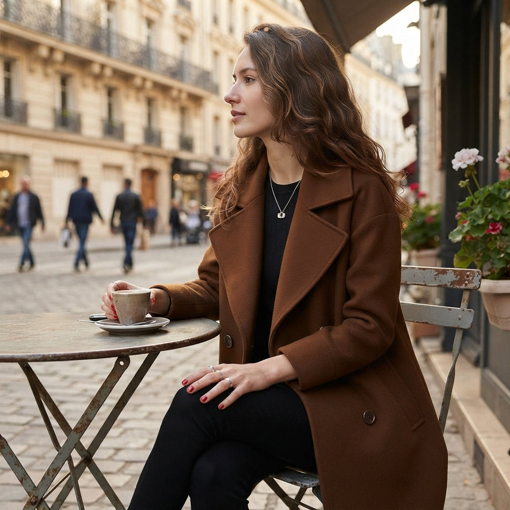Manteau croisé en laine sur mesure