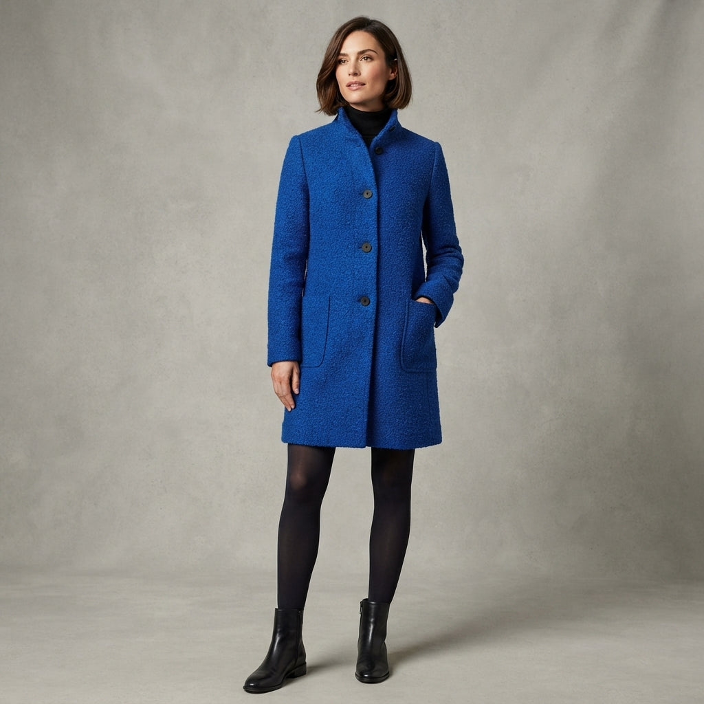 Manteau court en laine bouillie