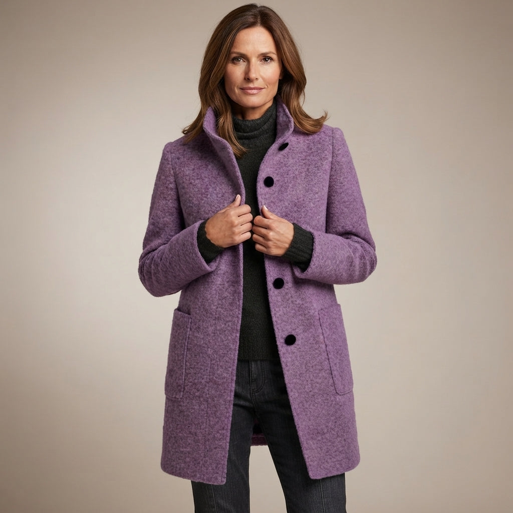 Manteau court en laine bouillie