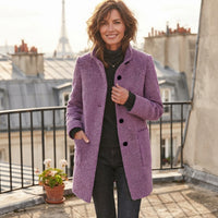 Manteau court en laine bouillie