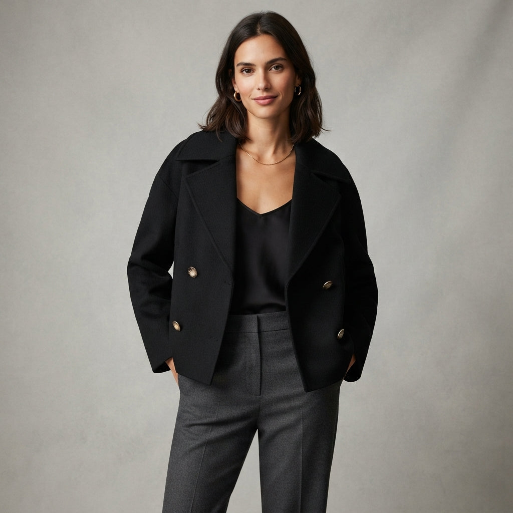 Manteau court croisé Olivia