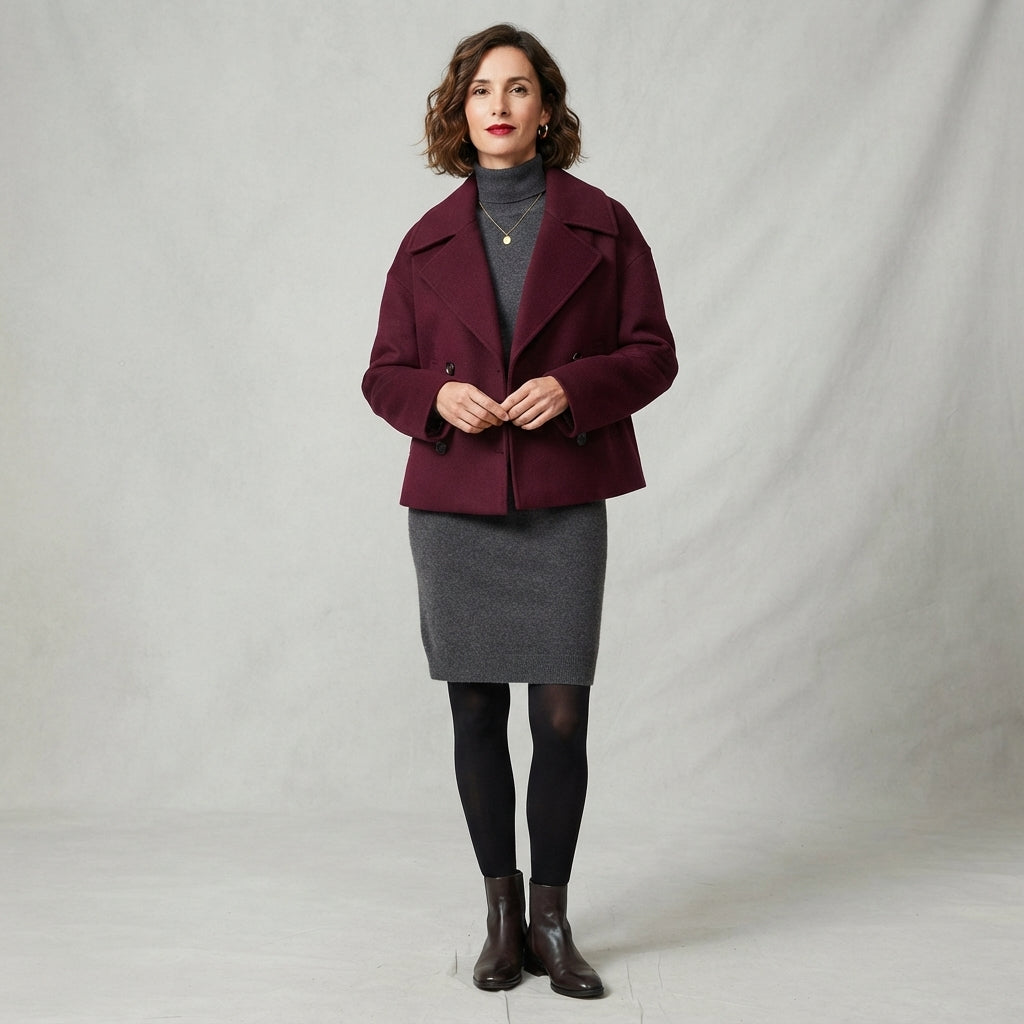 Manteau court croisé Olivia