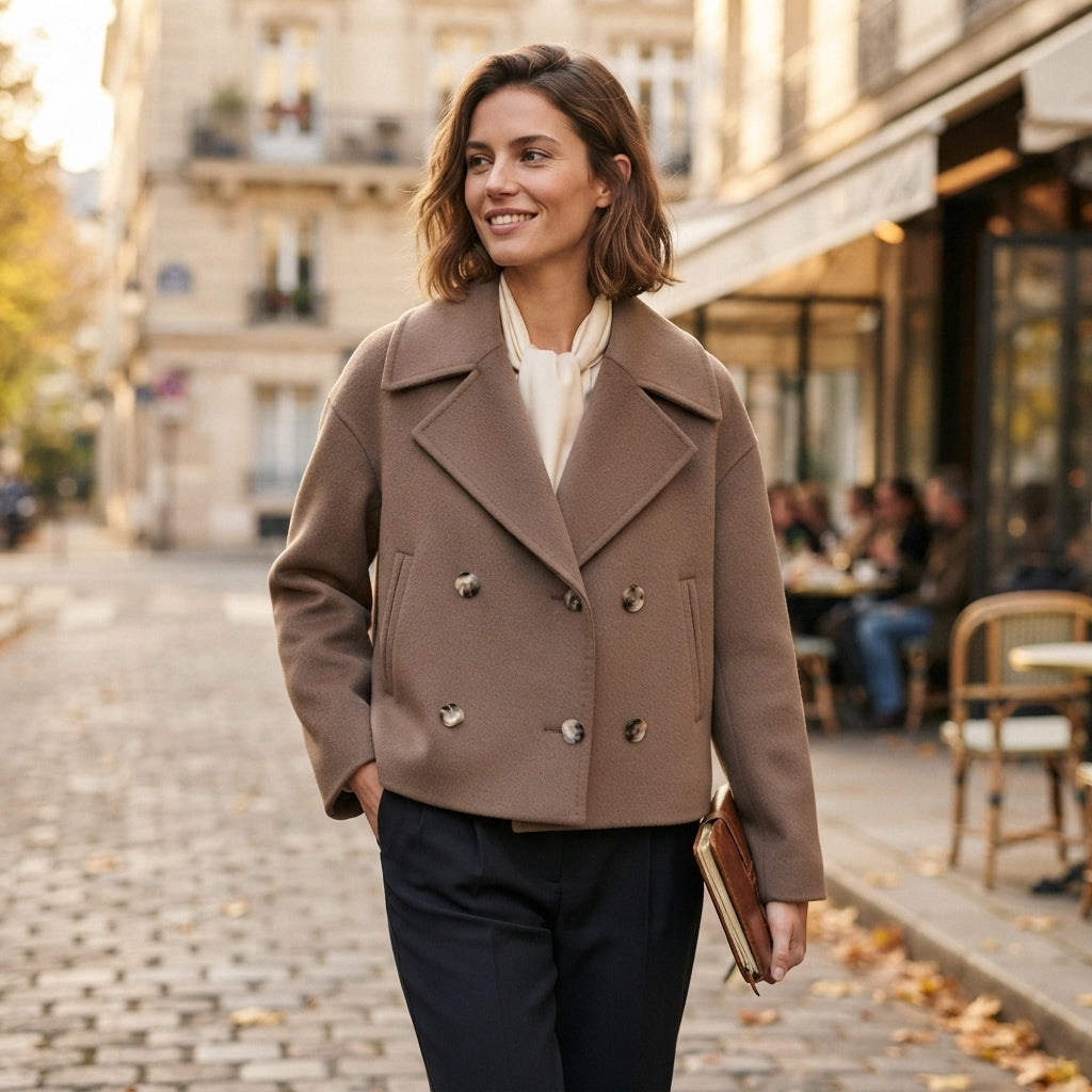Manteau court croisé Olivia