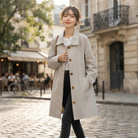 Trench-coat mi-long à boutons