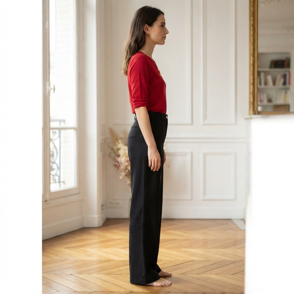 Pantalon classique à jambes larges