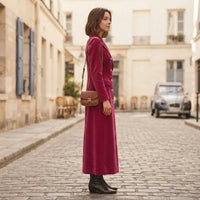 Robe longue blazer en velours