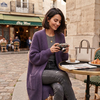 Gilet long oversize ouvert sur le devant