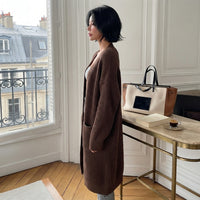 Gilet long oversize ouvert sur le devant