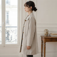 Trench-coat mi-long à boutons