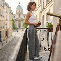 Jean large délavé à l'acide