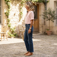 Blouse chic à manches courtes et col en V