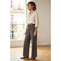 Pantalon large taille haute