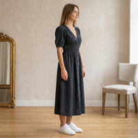 Robe longue en jean boutonnée Romane