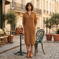 Robe-pull Brielle à col boutonné