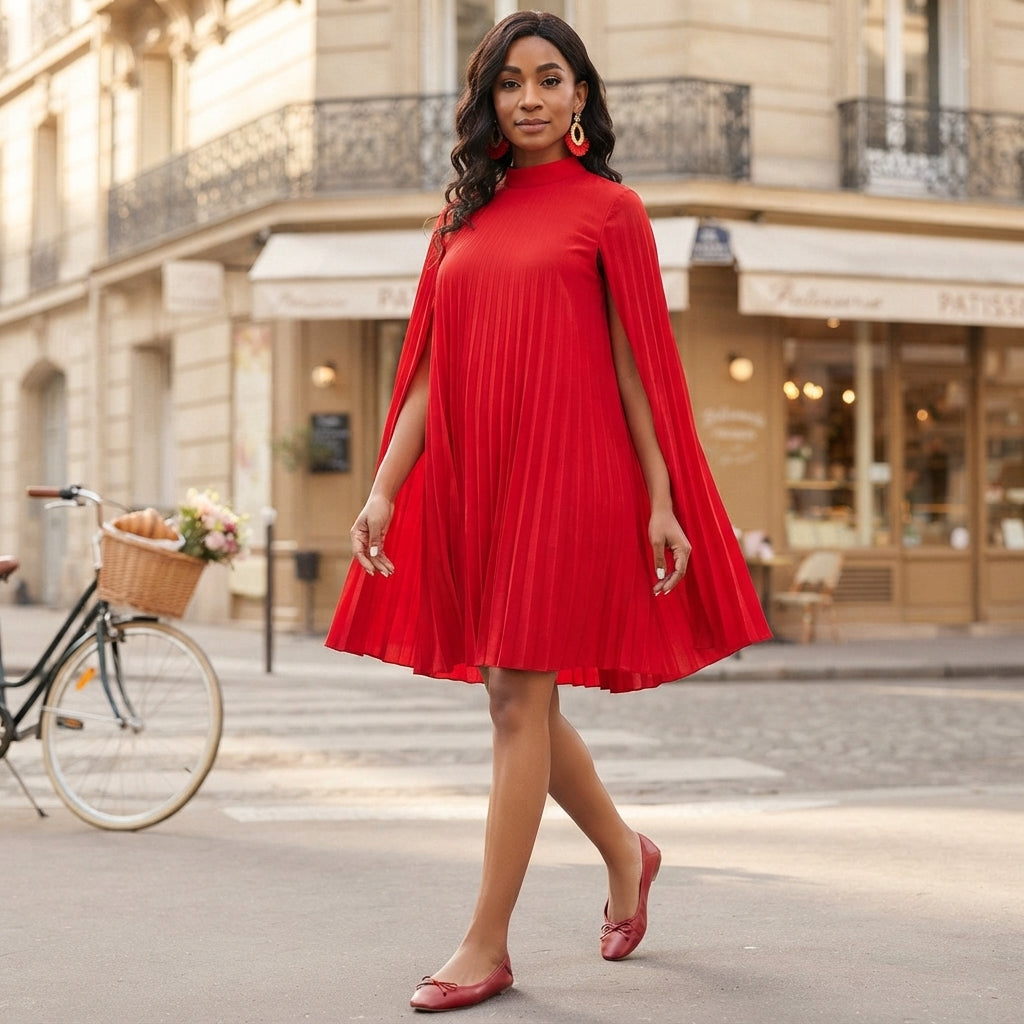 Robe midi fluide unie