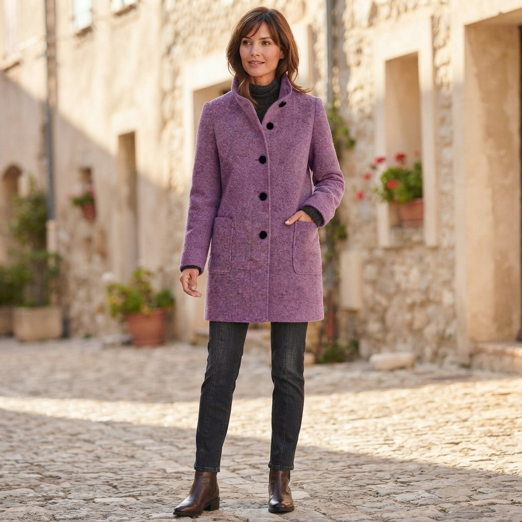 Manteau court en laine bouillie